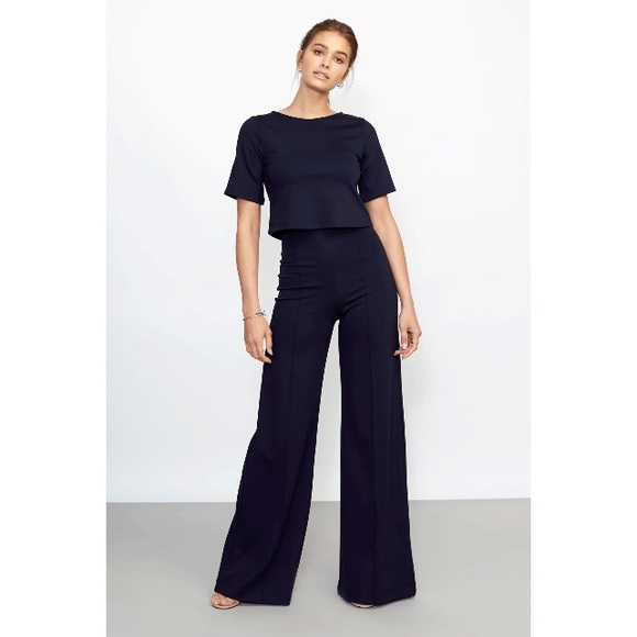 RIPLEY RADER Pants - RIPLEY RADER Navy Ponte Knit Wide Leg Pant, Navy Blue. NWT